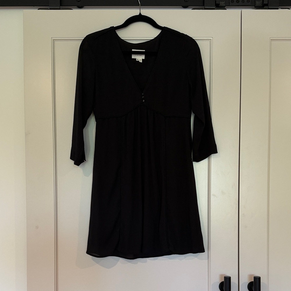 Sezane Black Long Sleeve Dress